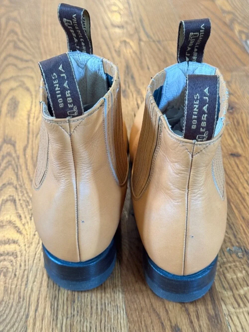 Mens Leather Chelsea Boots Size 8 Tan Cognac Spain Western Botines Cebraja Villa